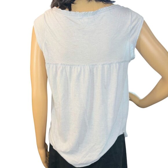 Aeropostale‎ Linen Blend Sleeveless Top Medium Lagenlook Boho Relax - Picture 6 of 7